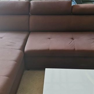 Smeđa kutna garnitura 280 × 180 cm